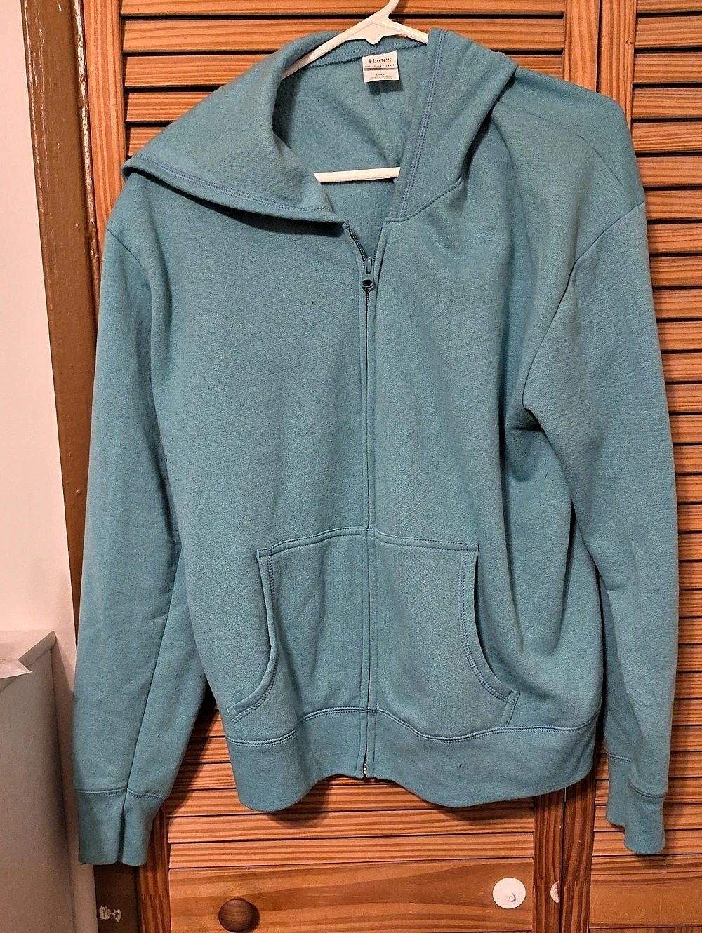 Hanes EcoSmart Full-Zip Hooded Sweatshirt Green Large